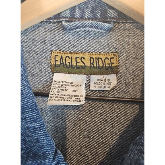 Eagles‎ Ridge Embroidered Denim Jacket Mens L American Flag Patriotic - Picture 4 of 7